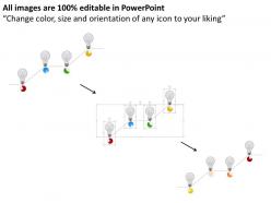 Ek four staged bulb diagram for timeline formation powerpoint template