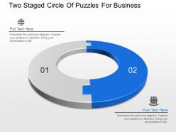 Ek two staged circle of puzzles for business powerpoint template slide