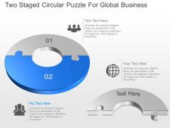 El two staged circular puzzle for global business powerpoint template slide