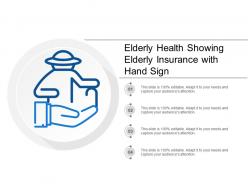 Elderly health showing elderly insurance with hand sign