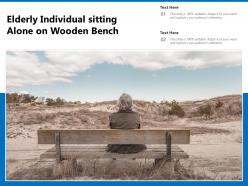 Elderly individual sitting alone on wooden bench