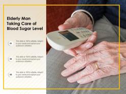 Elderly man taking care of blood sugar level