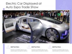 Electric car displayed at auto expo trade show