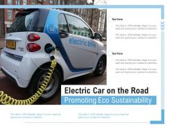 Electric car on the road promoting eco sustainability