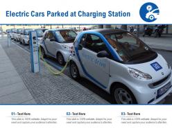 Electric cars parked at charging station