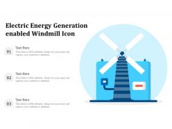 Electric Energy Generation Enabled Windmill Icon