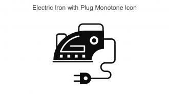 Electric Iron With Plug Monotone Icon In Powerpoint Pptx Png And Editable Eps Format