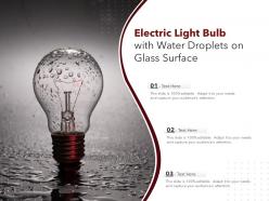 Electric light bulb with water droplets on glass surface