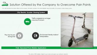 Electric mobility startup solution offered by the company to overcome pain points ppt model