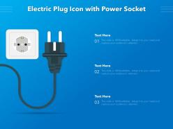 Electric plug icon with power socket