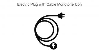 Electric Plug With Cable Monotone Icon In Powerpoint Pptx Png And Editable Eps Format