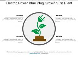 Electric power blue plug growing on plant