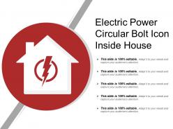 Electric Power Circular Bolt Icon Inside House