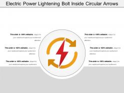 Electric power lightening bolt inside circular arrows