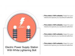 Electric Power Supply Station With White Lightening Bolt