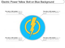Electric Power Yellow Bolt On Blue Background