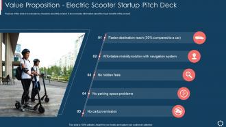Electric scooter startup pitch deck value proposition electric scooter startup pitch deck