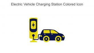 Electric Vehicle Charging Station Colored Icon In Powerpoint Pptx Png And Editable Eps Format