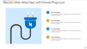 Electric wire attached with power plug icon