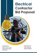 Electrical Contractor Bid Proposal Report Sample Example Document