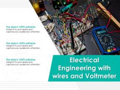 Electrical engineering with wires and volt meter