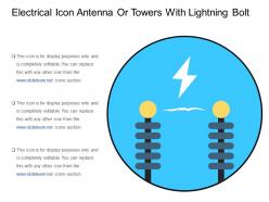 Electrical icon antenna or towers with lightning bolt