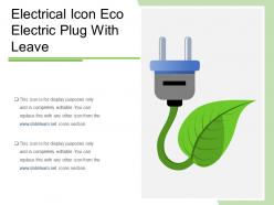 Electrical icon eco electric plug with leave
