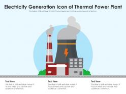 Electricity generation icon of thermal power plant