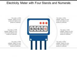 Electricity Meter With Four Stands And Numerals