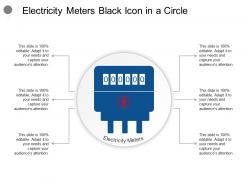 Electricity meters black icon in a circle