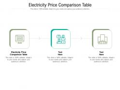 Electricity price comparison table ppt powerpoint presentation professional graphics cpb
