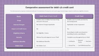 Electronic Banking Management Comparative Assessment For Debit V Or S Credit Card