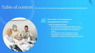 Electronic Commerce Management Platform Deployment Table Of Content