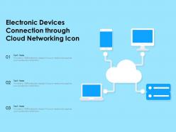 Electronic devices connection through cloud networking icon