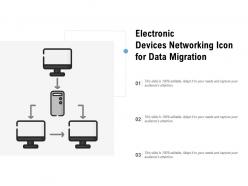 Electronic devices networking icon for data migration