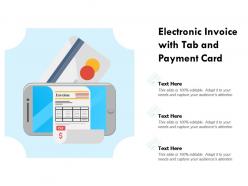 Electronic invoice with tab and payment card