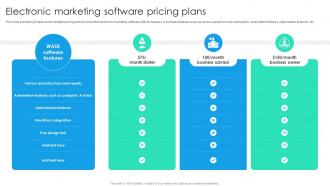 Electronic Marketing Software Pricing Plans Online Marketing Strategic Planning MKT SS