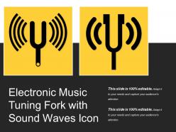 Electronic music tuning fork with sound waves icon