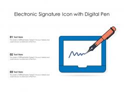 Electronic signature icon with digital pen