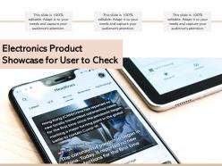 Electronics product showcase for user to check