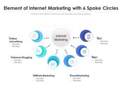 Element of internet marketing with 6 spoke circles