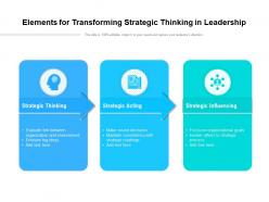 Elements for transforming strategic thinking in leadership