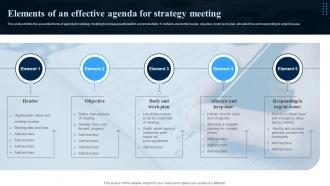 Elements Of An Effective Agenda For Strategy Meeting