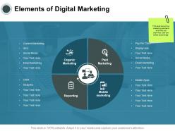 Elements Of Digital Marketing Analytics Ppt Powerpoint Presentation File Professional