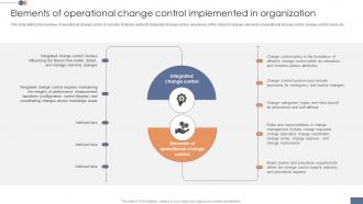 Elements Of Operational Change Control Implemented Operational Transformation Initiatives CM SS V
