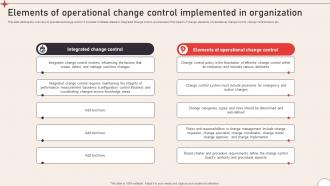 Elements Of Operational Operational Change Management To Enhance Organizational CM SS V