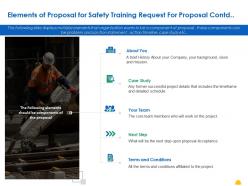 Elements of proposal for safety training request for proposal contd ppt powerpoint presentation model styles