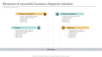 Elements Of Successful Business Shipment Schedule