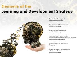 Elements of the learning and development strategy