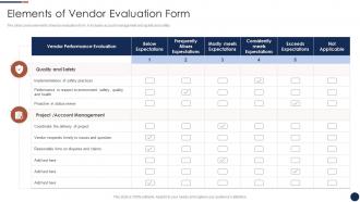 Elements Of Vendor Evaluation Form